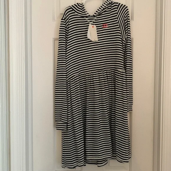 billabong black and white striped dress Slim Bateau Mini Dress – Haven main image 1